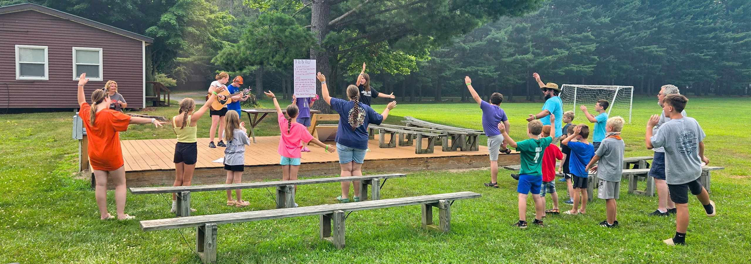 Worship time at Lutheran Outdoor Ministries: Indiana-Kentucky (LOMIK)